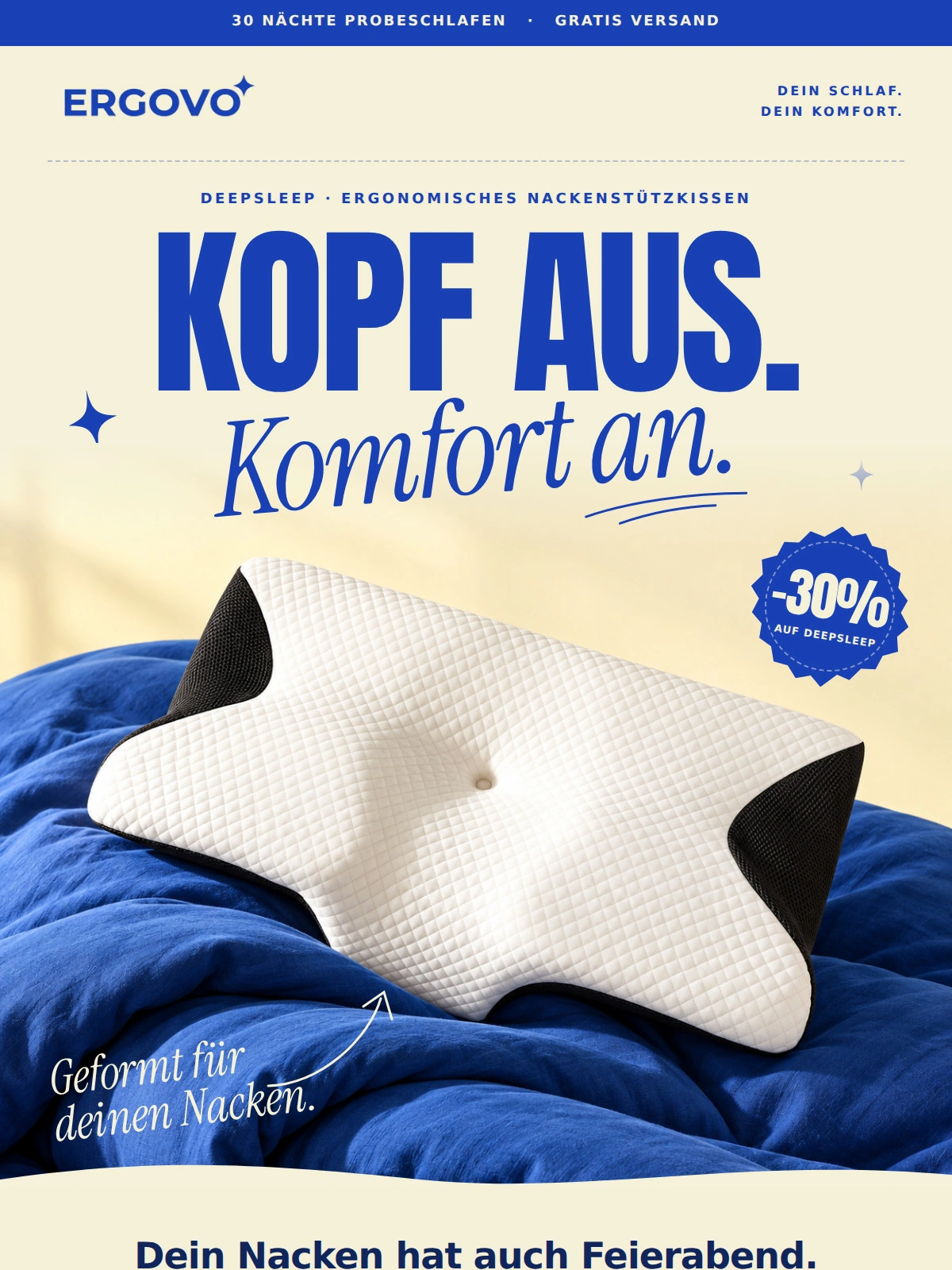 Ergovo: DeepSleep-Kampagne, ganze Mail